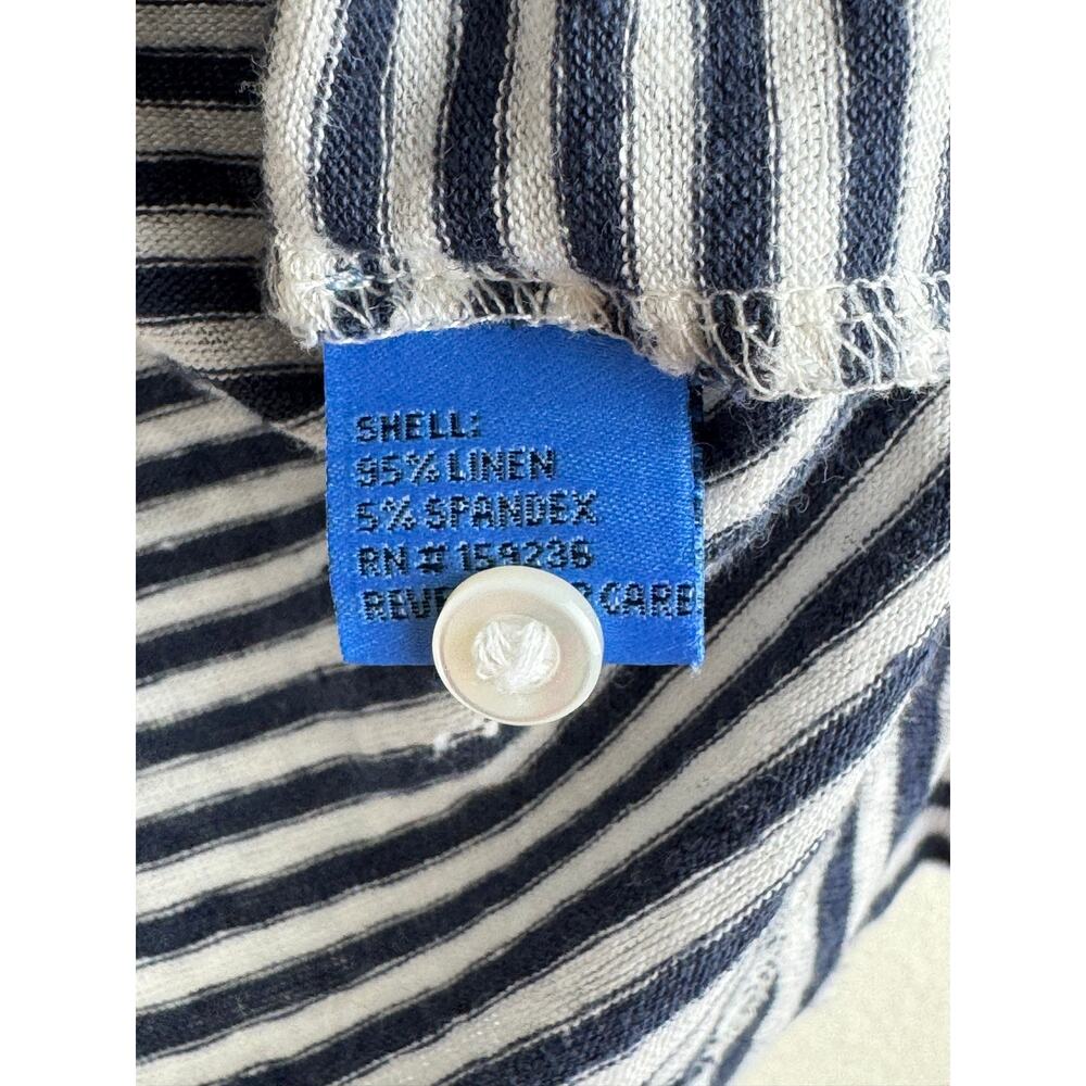 J.McLaughlin Brynn Stretch Linen Striped Button Down Shirt Medium - Picture 11 of 12